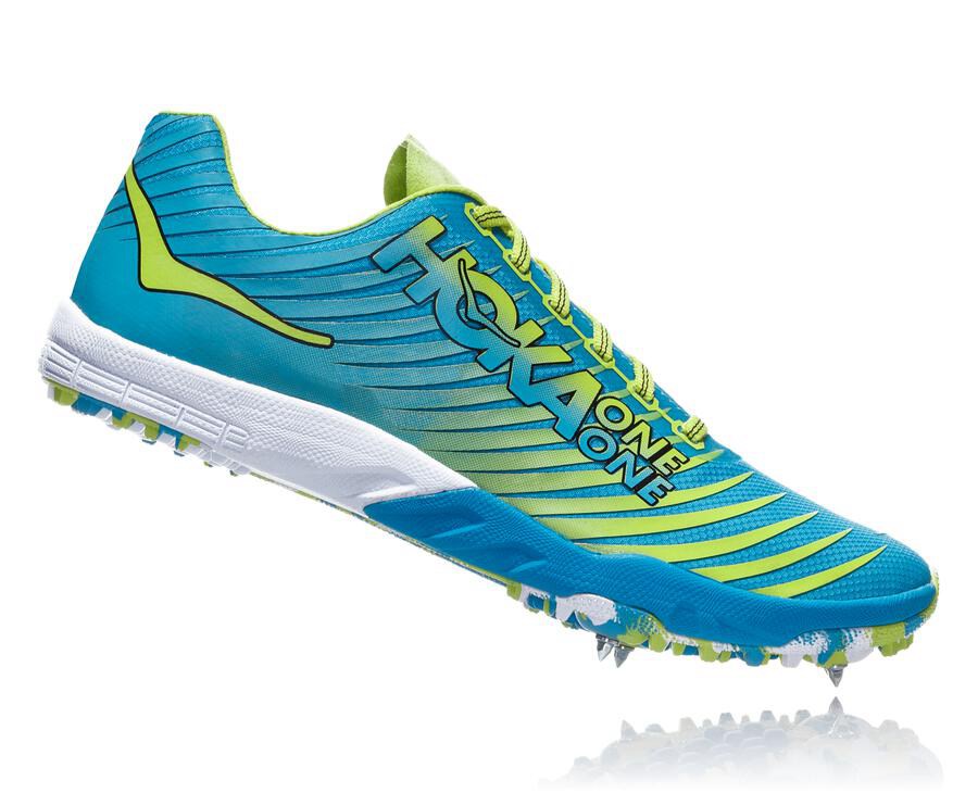 Hoka One One Spikes Damske Modre/Zelene - EVO XC - 39864-RFVP